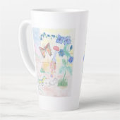 カスタムキッズ・アートワーク,くるみ割り玩具,バタフライ, カフェラテマグ (左アングル)