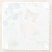 カスタムキッズ・アートワーク,くるみ割り玩具,バタフライ, ガラスコースター (裏面)