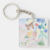 カスタムキッズ・アートワーク，くるみ割り玩具，バタフライ， キーホルダー (正面)