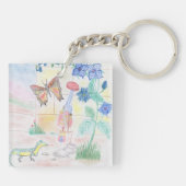 カスタムキッズ・アートワーク，くるみ割り玩具，バタフライ， キーホルダー (裏面)