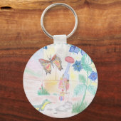 カスタムキッズ・アートワーク，くるみ割り玩具，バタフライ， キーホルダー (裏面)