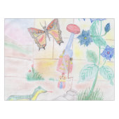 カスタムキッズ・アートワーク,くるみ割り玩具,バタフライ, テーブルクロス (正面(横))