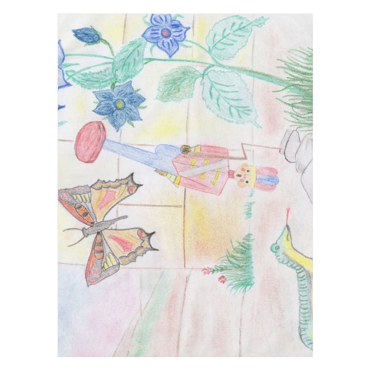 カスタムキッズ・アートワーク,くるみ割り玩具,バタフライ, テーブルクロス (正面)