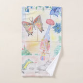 カスタムキッズ・アートワーク,くるみ割り玩具,バタフライ, バスタオルセット (ハンドタオル)