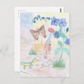 カスタムキッズ・アートワーク,くるみ割り玩具,バタフライ, ポストカード (正面/裏面)