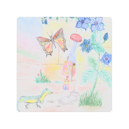 カスタムキッズ・アートワーク，くるみ割り玩具，バタフライ， メタルプリント