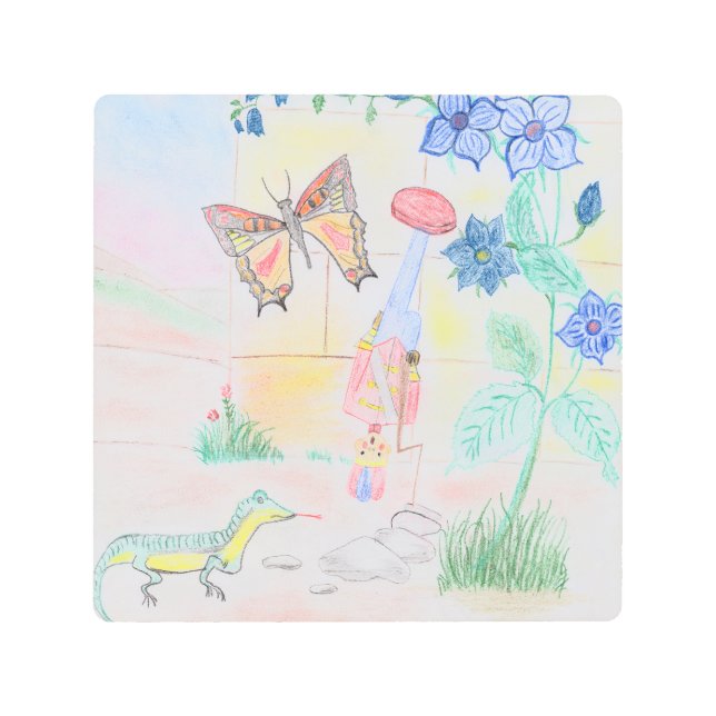 カスタムキッズ・アートワーク，くるみ割り玩具，バタフライ， メタルプリント (正面)