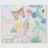 カスタムキッズ・アートワーク,くるみ割り玩具,バタフライ, ラッピングペーパー (フラット)