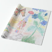 カスタムキッズ・アートワーク,くるみ割り玩具,バタフライ, ラッピングペーパー (アンロールド)