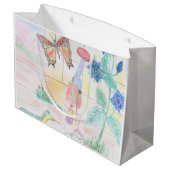 カスタムキッズ・アートワーク，くるみ割り玩具，バタフライ， ラージペーパーバッグ (裏面アングル)