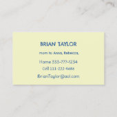 カスタムキッズ・アートワーク,くるみ割り玩具,バタフライ, 名刺 (裏面)