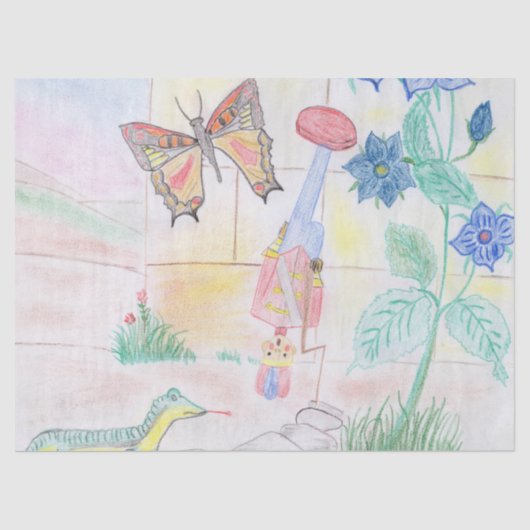 カスタムキッズ・アートワーク，くるみ割り玩具，バタフライ， 薄葉紙 (正面)