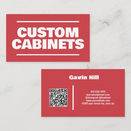 カスタムキッチンキャビネットQR 名刺 (正面/裏面)