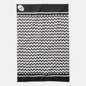 カスタムキッチンタオル、黒と白の山形 キッチンタオル (縦)