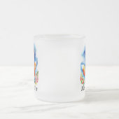 カスタムキツネカップル名パーソナライズされた フロストグラスマグカップ (中央)