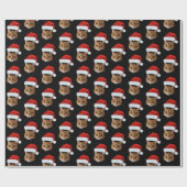 カスタムキャットサンタハット顔 ラッピングペーパー (フラット)