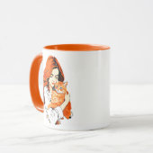 カスタムキャッ熱狂するトレディーオレンジ マグカップ (正面左)
