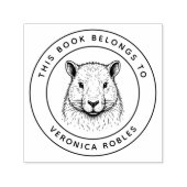 カスタムキャピバラこの本はキッドの名前だ セルフインキングスタンプ (デザイン)