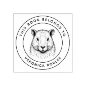 カスタムキャピバラこの本はキッドの名前だ ラバースタンプ (インプリント)