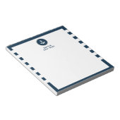 カスタムキャプテンボー航海のトいかりネイビーストライプズ ノートパッド (アングル)