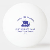 カスタムキャプテン船航海ののロゴ海軍 卓球ボール (正面)