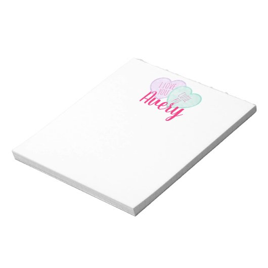 カスタムキャンディハートバレンタインデート ノートパッド (回転)