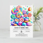 カスタムキャンディランドオンライン誕生日 招待状 (スタンド正面)