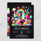 カスタムキャンディランド誕生日 招待状 (正面/裏面)