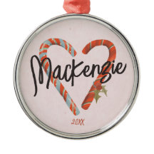 カスタムキャンディーケインハート名クリスマス