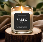 カスタムキャンドルラベルシール白黒 スクエアシール