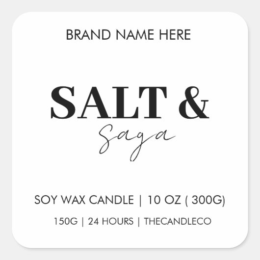 カスタムキャンドルラベルシール スクエアシール (正面)