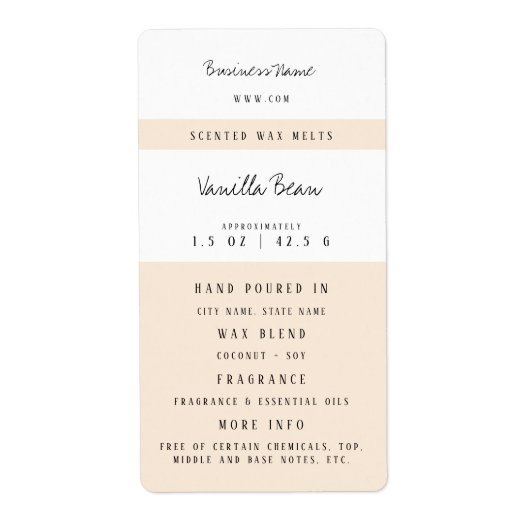 カスタムキャンドルワックス溶融ラベル ラベル (正面)