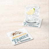 カスタムキャンピングファミリーバケーションマッチング スクエアペーパーコースター (インサイチュ)