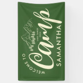 カスタムキャンプバッチェロレットパーティーモダンラスティックグリーン 横断幕 (縦)