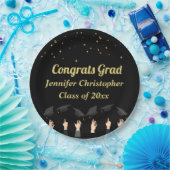 カスタムキュイモダンクラシック金ゴールド卒業 ペーパープレート (パーティー)