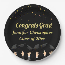 カスタムキュイモダンクラシック金ゴールド卒業 ペーパープレート