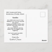 カスタムキュートなバレリーナと猫のサンセットポストカード ポストカード (裏面)