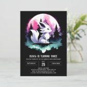 カスタムキュートウルフ誕生日 招待状 (スタンド正面)