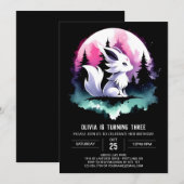 カスタムキュートウルフ誕生日 招待状 (正面/裏面)