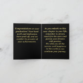 カスタムキュートエレガントブラック&金ゴールド卒業 カード (内部)