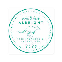 カスタムキュートカンガルーラインスケッチ差出人住所