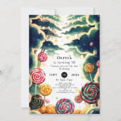 カスタムキュートキャンディランド誕生日 招待状 (正面)