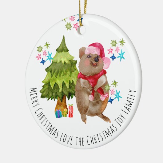 カスタムキュートクカクリスマスセラミックオーナメント セラミックオーナメント (左)