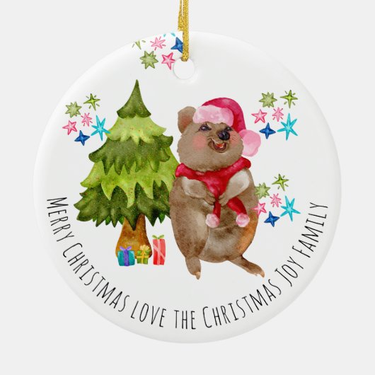 カスタムキュートクカクリスマスセラミックオーナメント セラミックオーナメント (裏面)