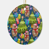カスタムキュートクカブルークリスマスセラミックオーナメント セラミックオーナメント (左)