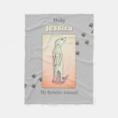 カスタムキュートソフトグレーピーチメルカートベビー名 フリースブランケット (正面)