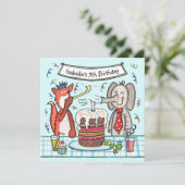 カスタムキュートパーティーアニマルズ誕生日パーティーの招待状 (スタンド正面)