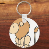 カスタムキュート座りベビーライオン漫画 キーホルダー (正面)