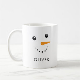 カスタムキュート雪だるま顔クラシックマググ コーヒーマグカップ