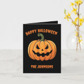 カスタムキュート&パンプキ不気味ンハッピーハローウィン カード (黄色い花)